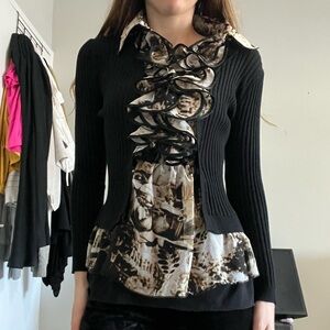 Vintage Lavena blouse top with ruffles Y2K